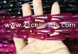 CAA2098 15.5 inches 10*30mm faceted teardrop agate beads