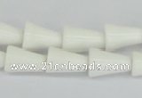 CAA21 15.5 inches 10*14mm bell white agate gemstone beads