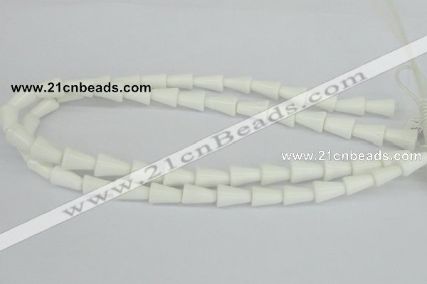 CAA21 15.5 inches 10*14mm bell white agate gemstone beads