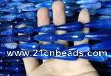 CAA2100 15.5 inches 10*30mm faceted teardrop agate beads