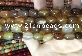 CAA2112 15.5 inches 10*14mm drum agate beads wholesale