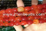 CAA2118 15.5 inches 10*14mm drum agate beads wholesale