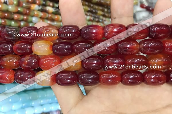 CAA2120 15.5 inches 10*14mm drum agate beads wholesale