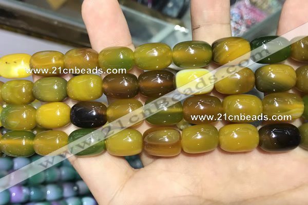 CAA2123 15.5 inches 10*14mm drum agate beads wholesale