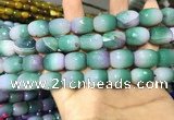 CAA2142 15.5 inches 12*16mm faceted drum agate beads wholesale