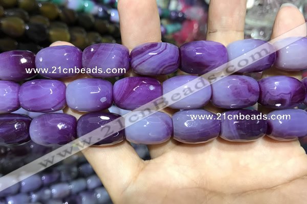 CAA2146 15.5 inches 13*18mm faceted drum agate beads wholesale