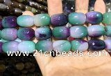 CAA2147 15.5 inches 13*18mm faceted drum agate beads wholesale