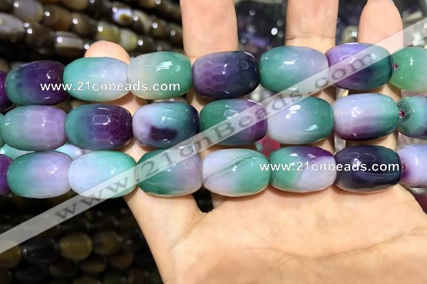 CAA2147 15.5 inches 13*18mm faceted drum agate beads wholesale