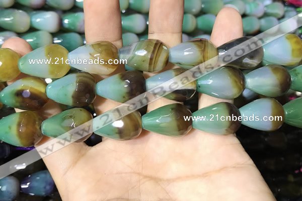 CAA2162 15.5 inches 15*20mm faceted teardrop agate beads