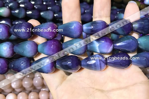 CAA2165 15.5 inches 15*20mm faceted teardrop agate beads