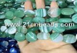 CAA2175 15.5 inches 15*20mm oval banded agate beads wholesale