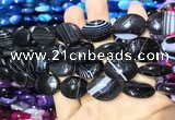 CAA2177 15.5 inches 15*20mm oval banded agate beads wholesale