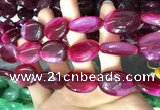 CAA2181 15.5 inches 18*25mm oval banded agate beads wholesale