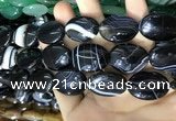 CAA2183 15.5 inches 18*25mm oval banded agate beads wholesale