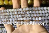 CAA2191 15.5 inches 6mm faceted round banded agate beads