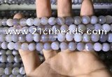 CAA2192 15.5 inches 8mm faceted round banded agate beads