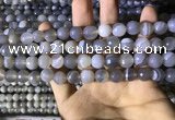 CAA2193 15.5 inches 10mm faceted round banded agate beads