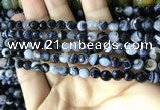 CAA2198 15.5 inches 6mm faceted round banded agate beads