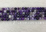 CAA2212 15.5 inches 6mm faceted round banded agate beads