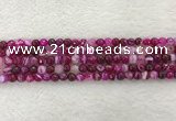 CAA2218 15.5 inches 4mm faceted round banded agate beads