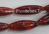 CAA222 15.5 inches 10*30mm rice red agate gemstone beads