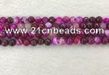 CAA2220 15.5 inches 8mm faceted round banded agate beads