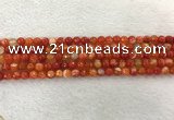 CAA2225 15.5 inches 4mm faceted round banded agate beads