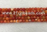 CAA2227 15.5 inches 8mm faceted round banded agate beads