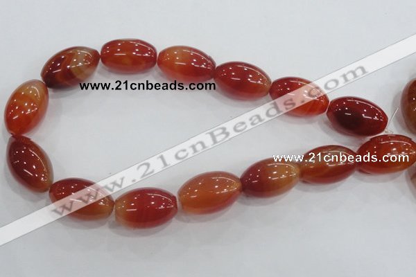 CAA223 15.5 inches 18*28mm rice red agate gemstone beads