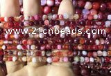 CAA2232 15.5 inches 4mm faceted round banded agate beads