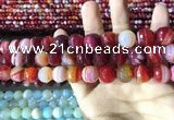 CAA2236 15.5 inches 12mm faceted round banded agate beads