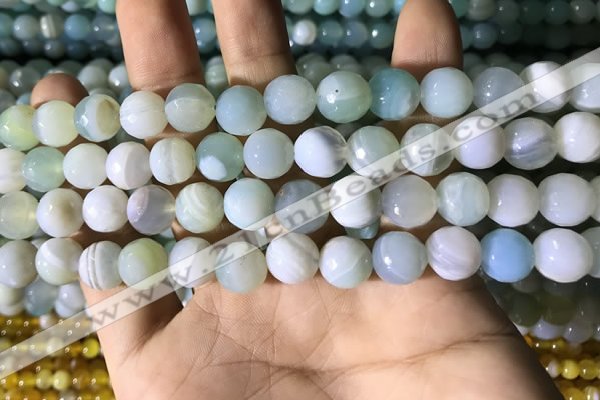 CAA2242 15.5 inches 10mm faceted round banded agate beads