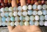 CAA2244 15.5 inches 14mm faceted round banded agate beads