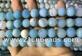 CAA2247 15.5 inches 14mm faceted round banded agate beads