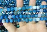 CAA2252 15.5 inches 10mm faceted round banded agate beads