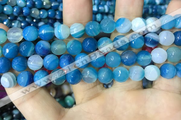 CAA2253 15.5 inches 12mm faceted round banded agate beads