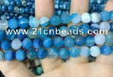 CAA2254 15.5 inches 14mm faceted round banded agate beads