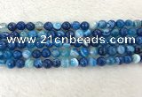 CAA2258 15.5 inches 8mm faceted round banded agate beads