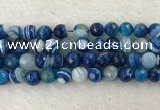 CAA2261 15.5 inches 14mm faceted round banded agate beads
