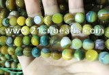 CAA2273 15.5 inches 10mm faceted round banded agate beads