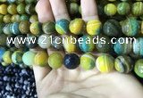 CAA2275 15.5 inches 14mm faceted round banded agate beads