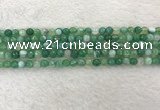 CAA2277 15.5 inches 4mm faceted round banded agate beads