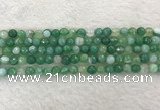 CAA2278 15.5 inches 6mm faceted round banded agate beads