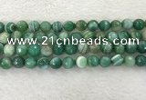 CAA2280 15.5 inches 10mm faceted round banded agate beads