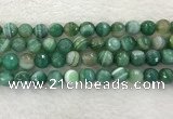 CAA2281 15.5 inches 12mm faceted round banded agate beads