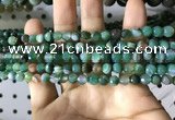 CAA2285 15.5 inches 4mm faceted round banded agate beads