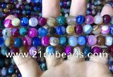 CAA2295 15.5 inches 10mm faceted round banded agate beads