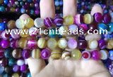 CAA2296 15.5 inches 12mm faceted round banded agate beads