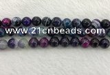 CAA2315 15.5 inches 12mm round banded agate gemstone beads