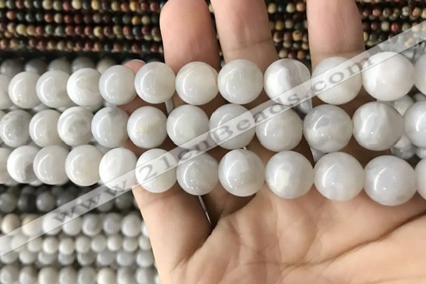 CAA2344 15.5 inches 12mm round white crazy lace agate beads wholesale